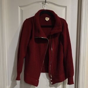 BiBi Women's Deep Red Teddy Jacket